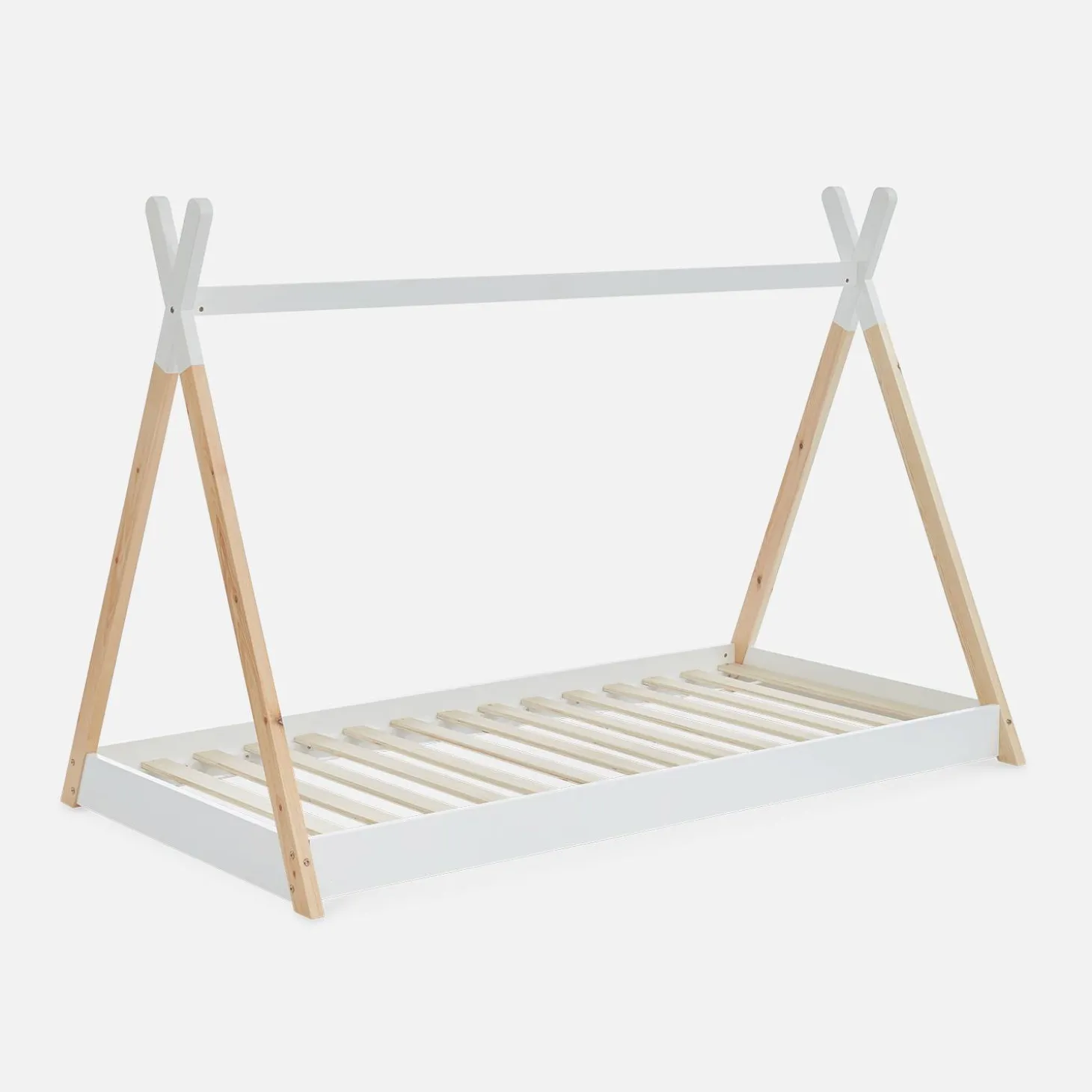 Kid's teepee bed 90 x 190cm natural pine slatted base included