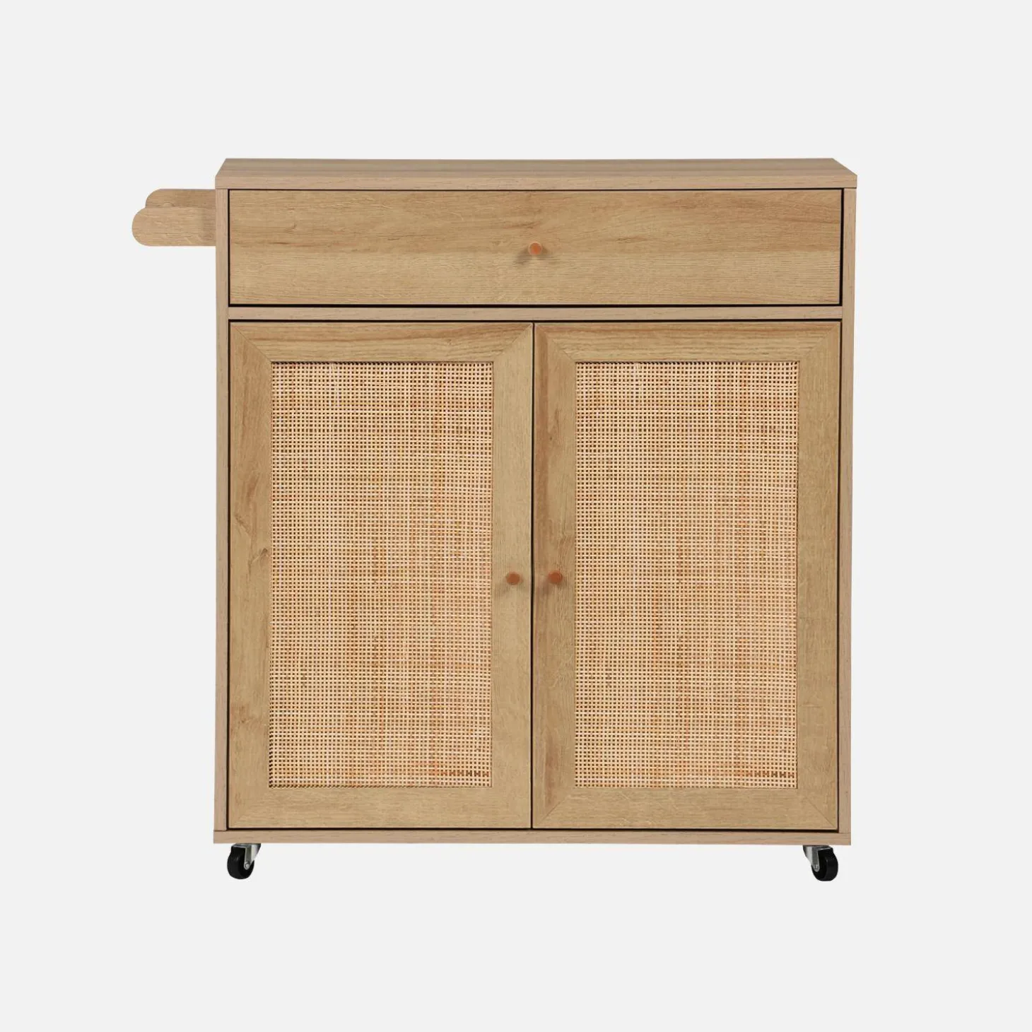 Kitchen sideboard wood decor and cane 1 handle 1 drawer 2 doors