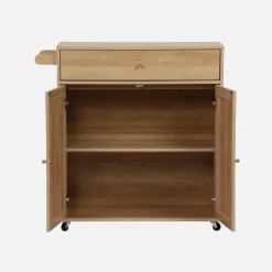 Kitchen sideboard wood decor and cane 1 handle 1 drawer 2 doors