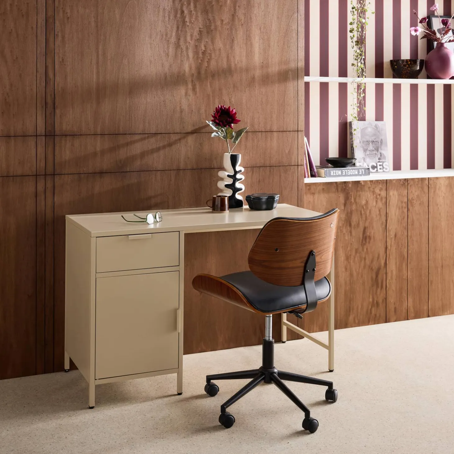 Laminated steel children's desk 1 drawer