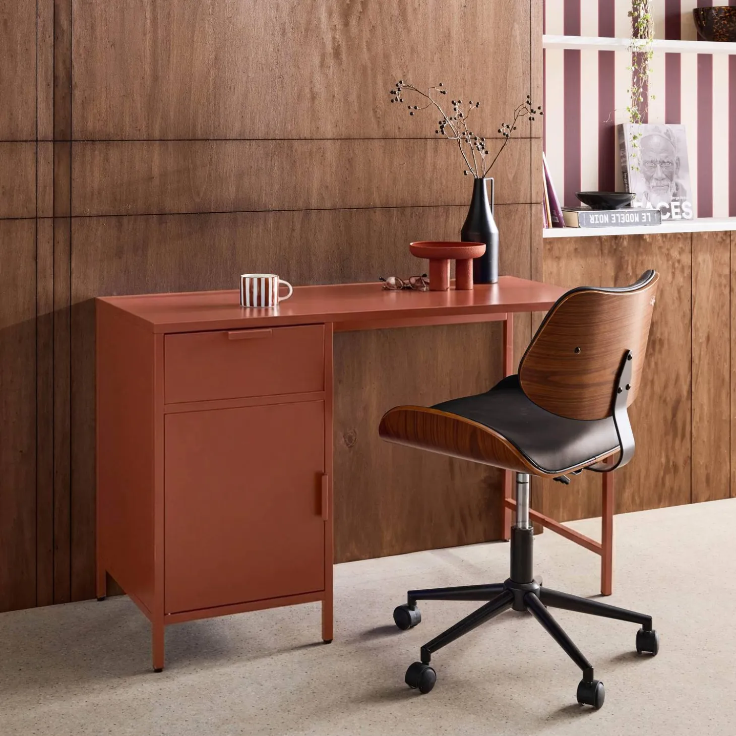 Laminated steel children's desk 1 drawer
