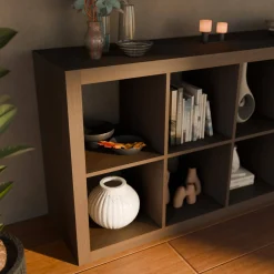 4-level bookshelf with 8 compartments