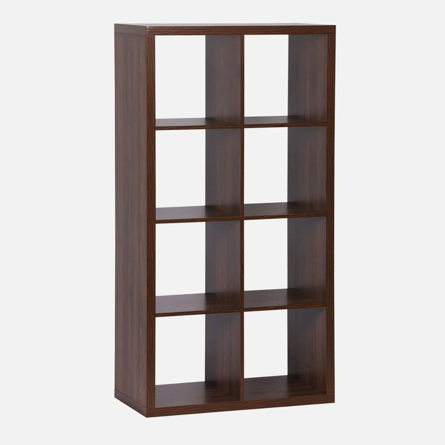 4-level bookshelf with 8 compartments
