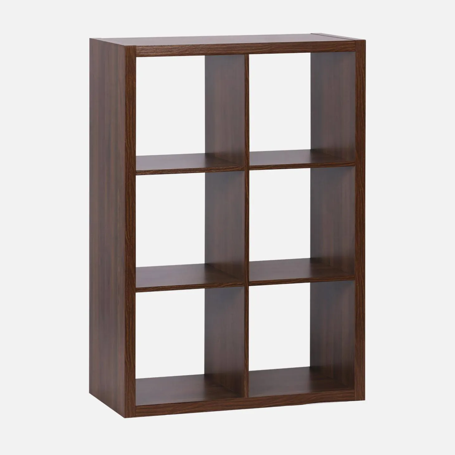 2-level bookshelf with 6 compartments