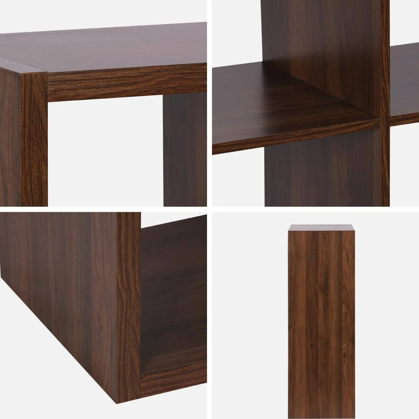 2-level bookshelf with 6 compartments
