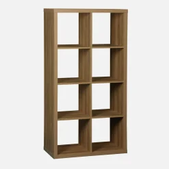 4-level bookshelf with 8 compartments