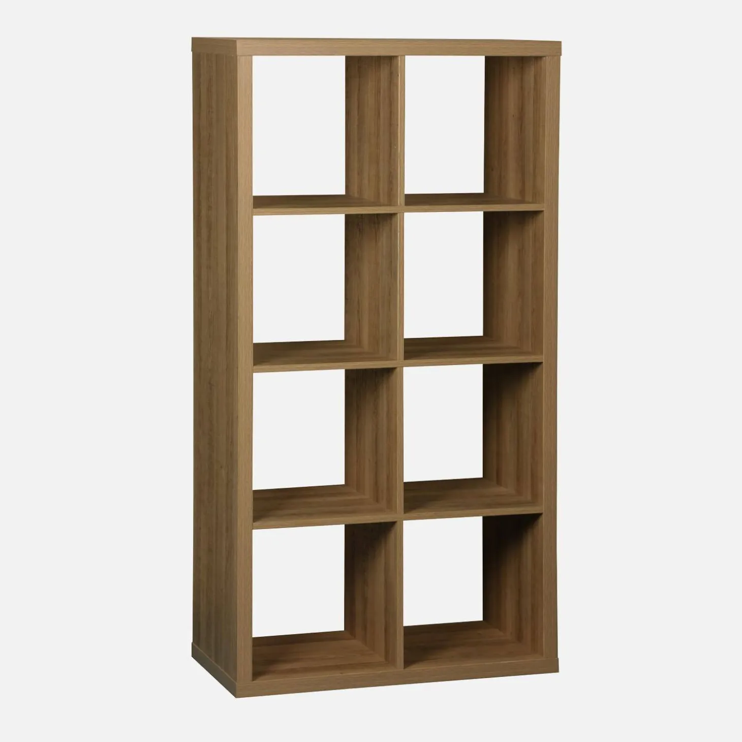 4-level bookshelf with 8 compartments