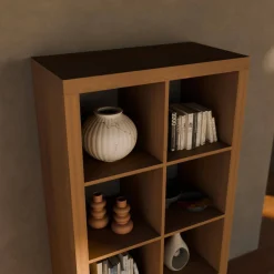 4-level bookshelf with 8 compartments
