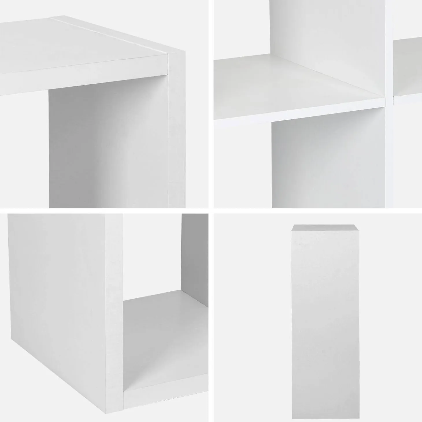 2-level bookshelf with 6 compartments