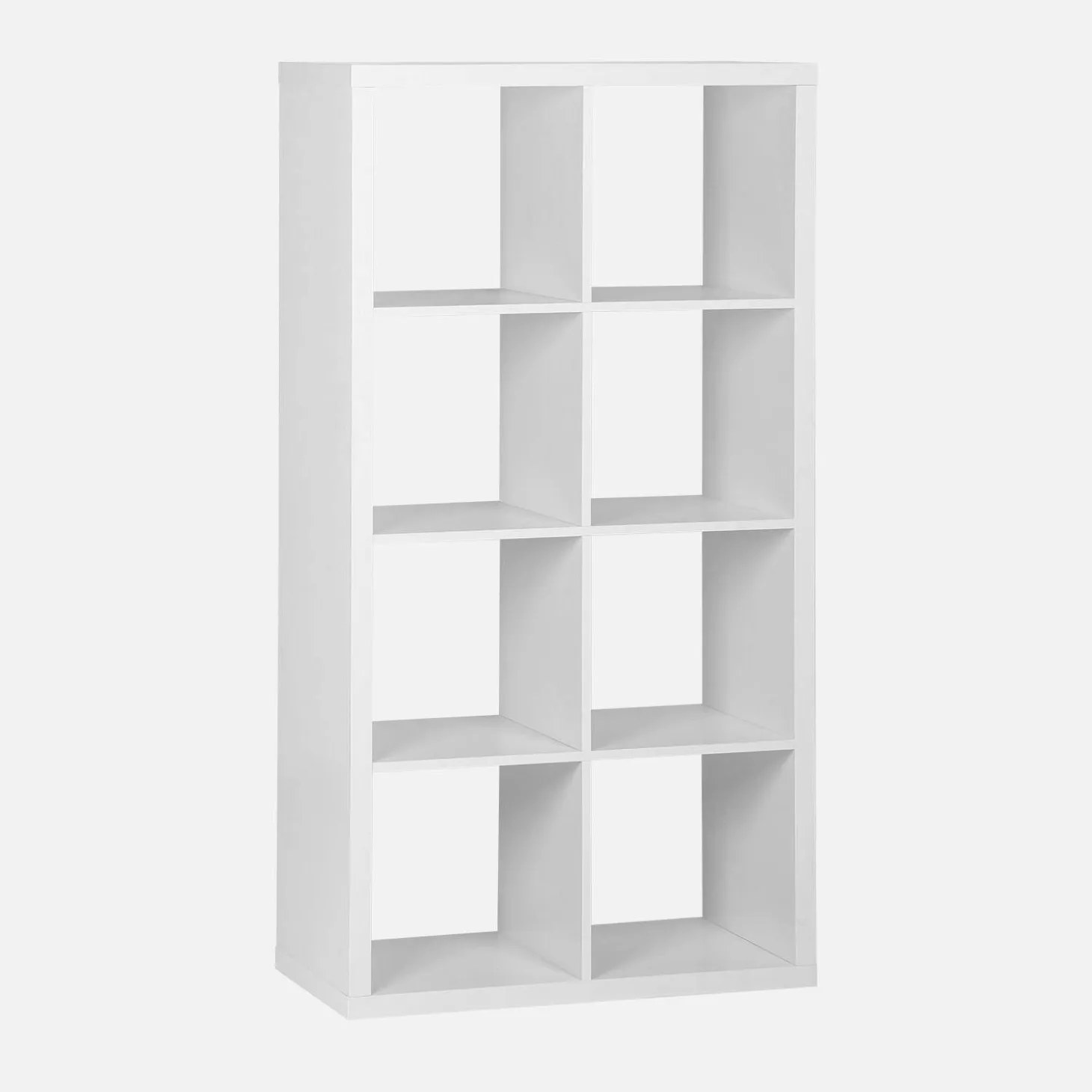 4-level bookshelf with 8 compartments
