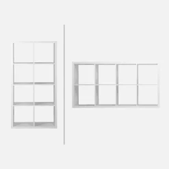 4-level bookshelf with 8 compartments