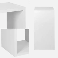 2-level cubic bookshelf with 4 compartments