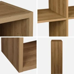 3-level cubic bookshelf with 9 compartments