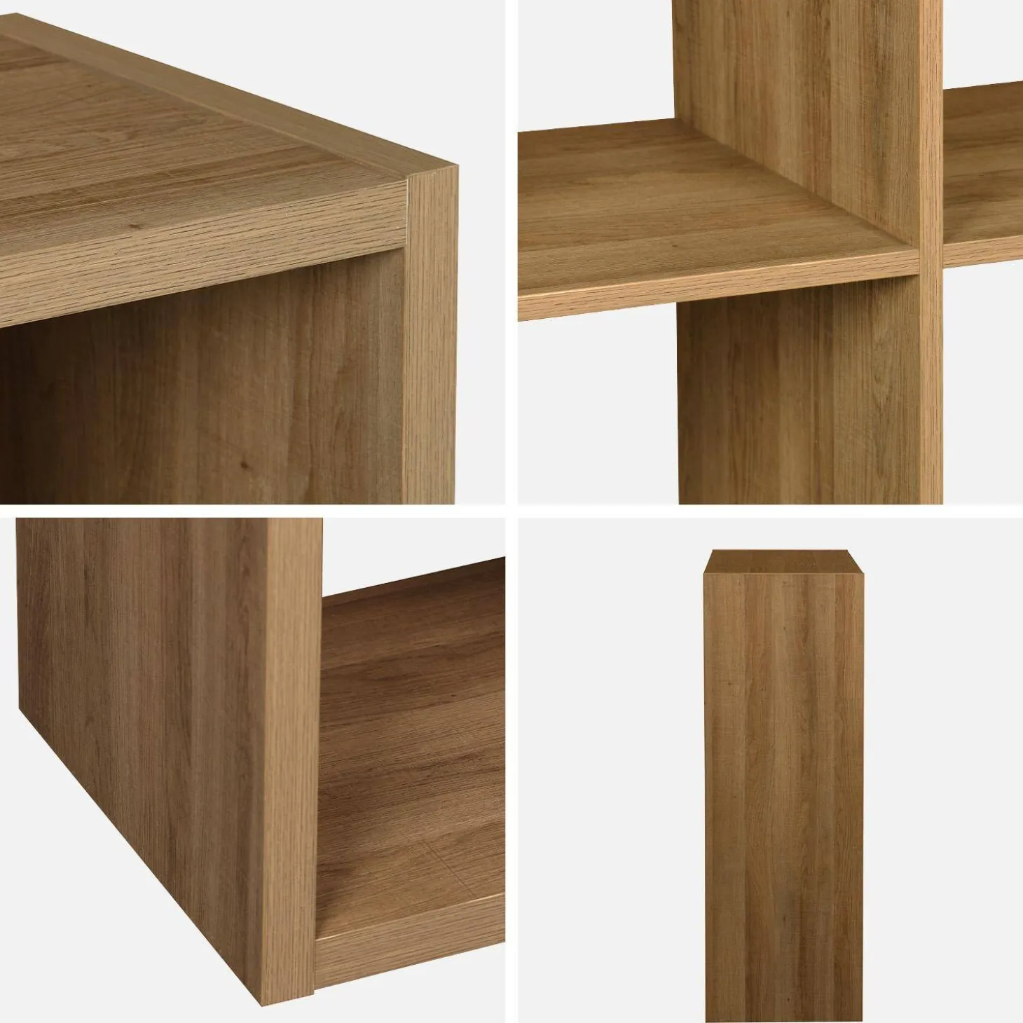 3-level cubic bookshelf with 9 compartments