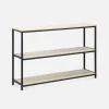 3-level industrial bookcase with wood and metal effect