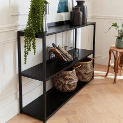 3-level industrial metal shelving unit