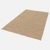 Light jute-effect interior/exterior carpet with coloured accents