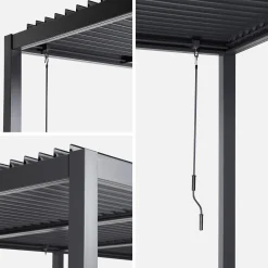 Louvered pergola aluminium and steel 6 x 3m