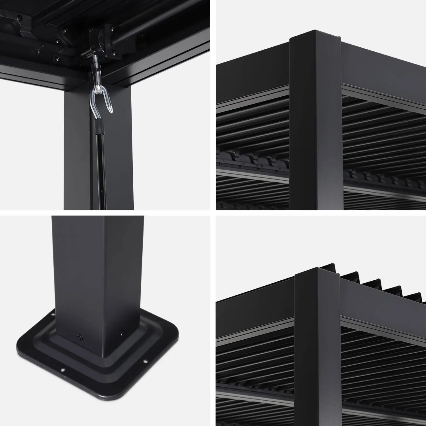 Louvered pergola aluminium and steel 3 x 3m