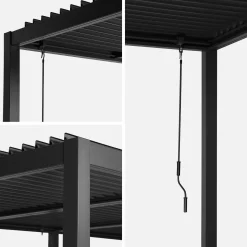 Louvered pergola aluminium and steel 6 x 3m