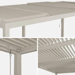 Louvered pergola aluminium and steel 6 x 3m