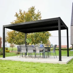 Louvered pergola aluminium and steel 4 x 3m