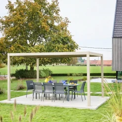 Louvered pergola aluminium and steel 4 x 3m