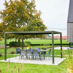 Louvered pergola aluminium and steel 4 x 3m