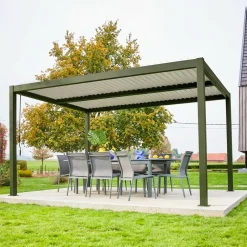 Louvered pergola aluminium and steel 4 x 3m