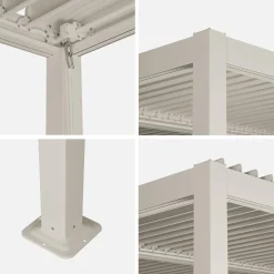Louvered pergola aluminium and steel 3 x 3m