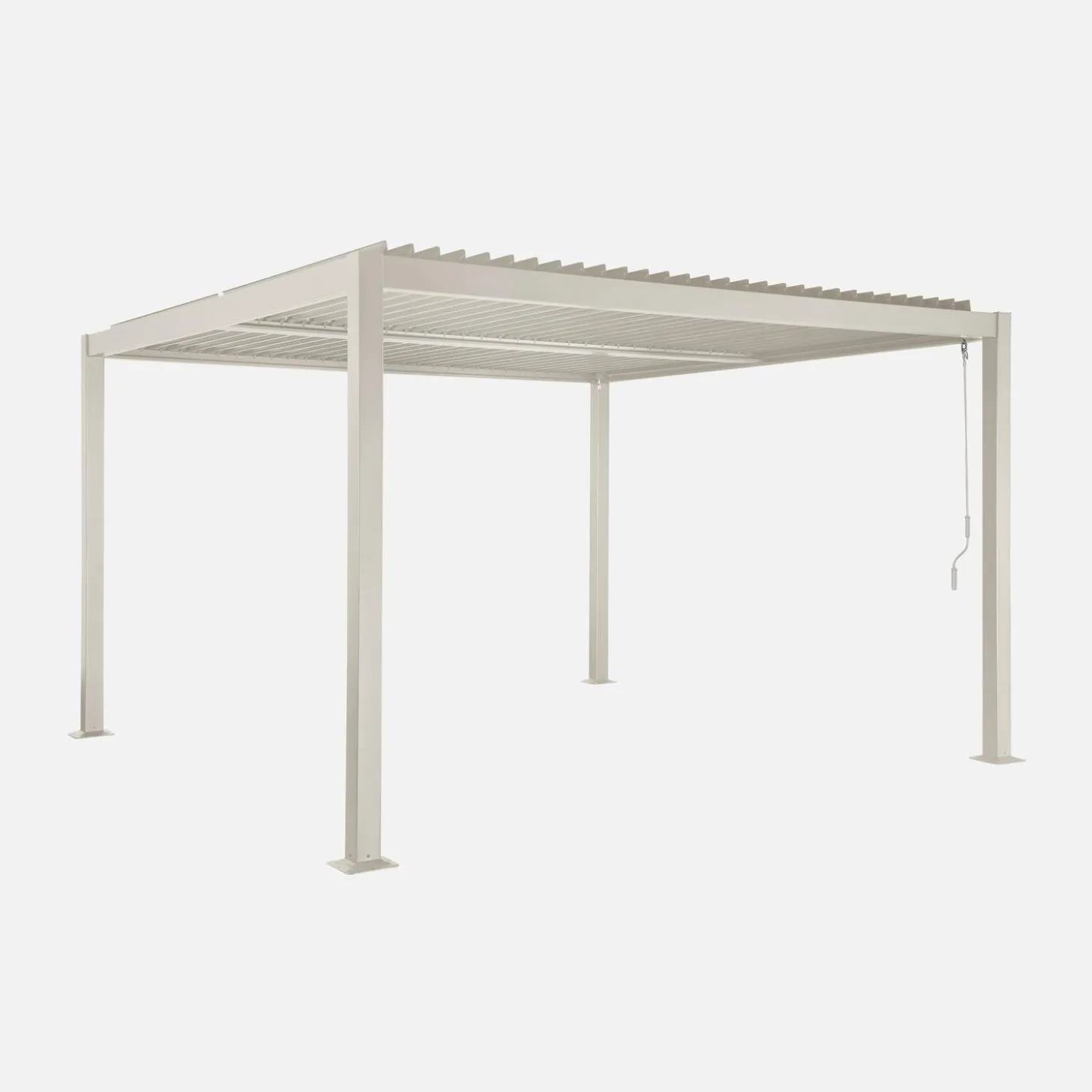 Louvered pergola aluminium and steel 3.6 x 3.6m
