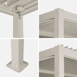 Louvered pergola aluminium and steel 3.6 x 3.6m