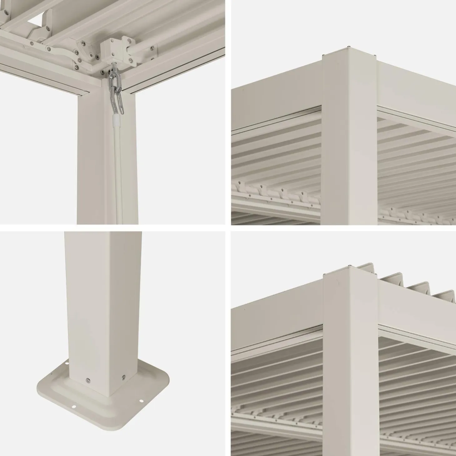 Louvered pergola aluminium and steel 3.6 x 3.6m