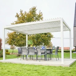 Louvered pergola aluminium and steel 4 x 3m