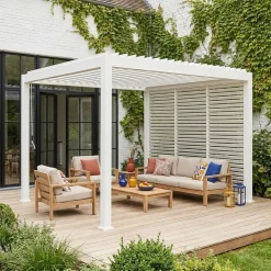 Louvered pergola aluminium 3 x 3m V2 and 3 100cm louver panels