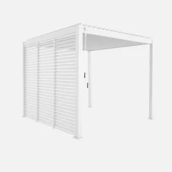 Louvered pergola aluminium 3 x 3m V2 and 3 100cm louver panels