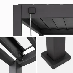 Louvered pergola aluminium 4 x 3m and 3 100cm louver panels