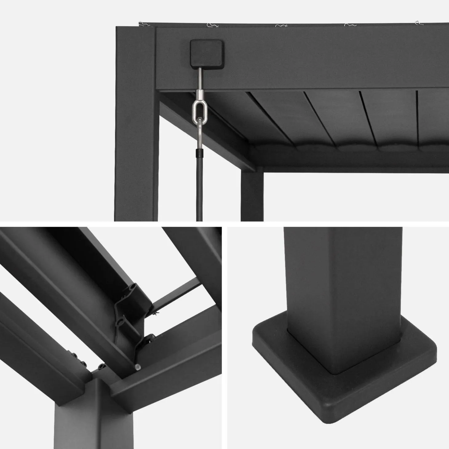 Louvered pergola aluminium 3 x 3m V2