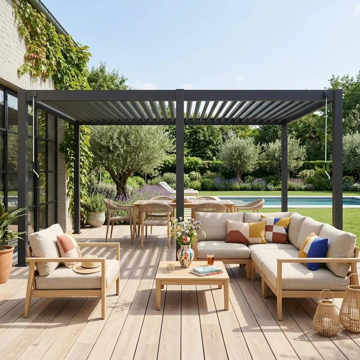 Louvered pergola aluminium 6x3m