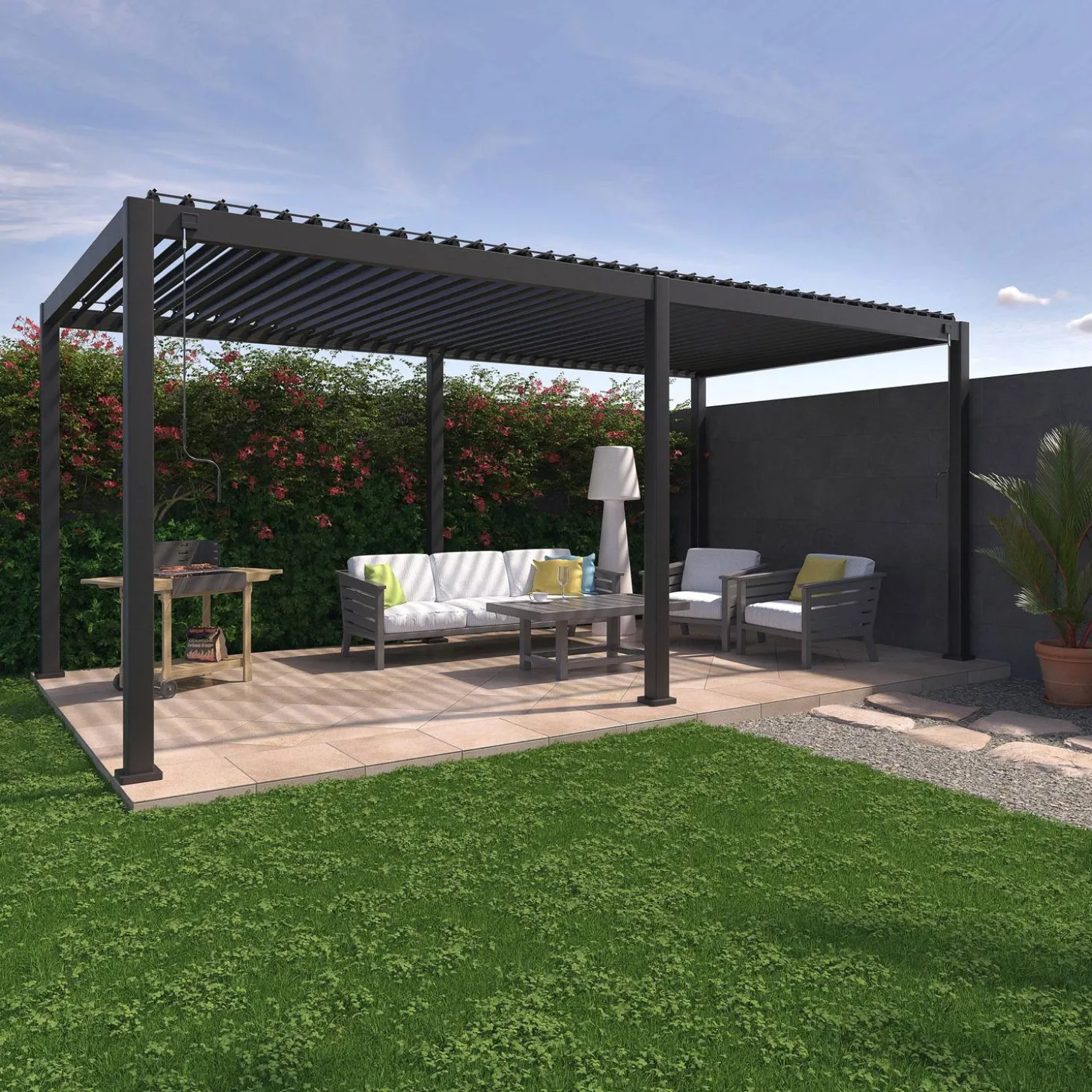 Louvered pergola aluminium 6x3m