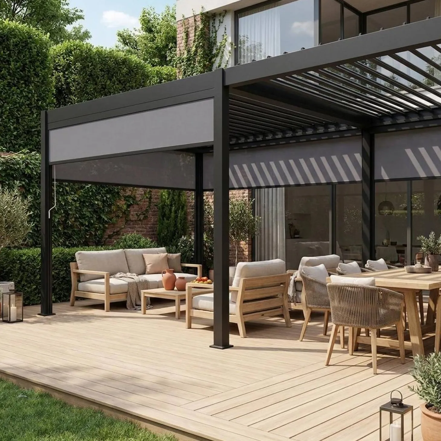 Louvered pergola aluminium 6 x 3m and 4 3m blinds