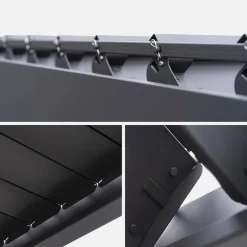 Louvered pergola aluminium 3 x 3m V2 and 2 3m blinds