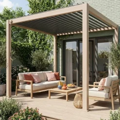 Louvered pergola aluminium 3 x 3m V2