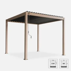 Louvered pergola aluminium 3 x 3m V2