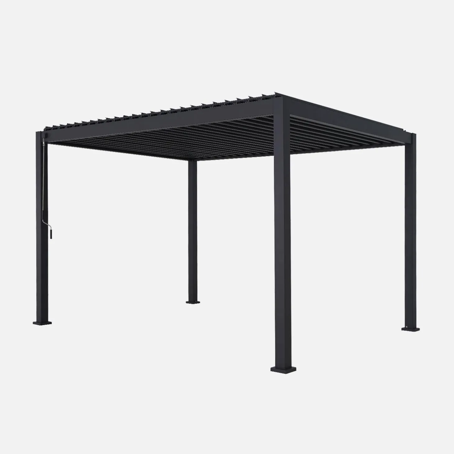 Louvered pergola aluminium 4 x 3m + 3 130cm vertical louver panels