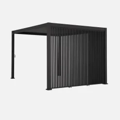 Louvered pergola aluminium 4 x 3m + 3 130cm vertical louver panels