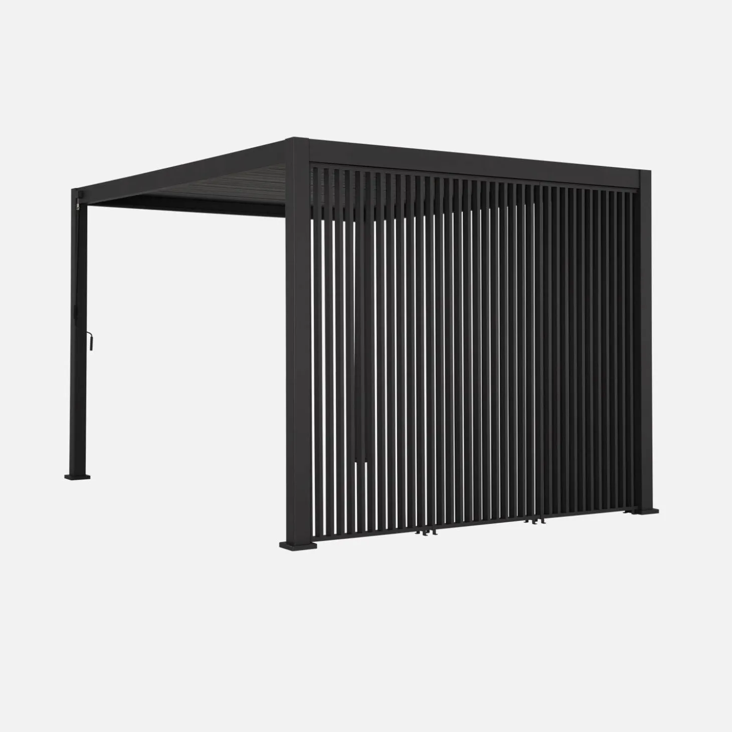 Louvered pergola aluminium 4 x 3m + 3 130cm vertical louver panels