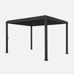 Louvered pergola aluminium 4 x 3m + 3 100cm vertical louver panels