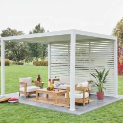 Louvered pergola aluminium 4 x 3m and 3 130cm louver panels