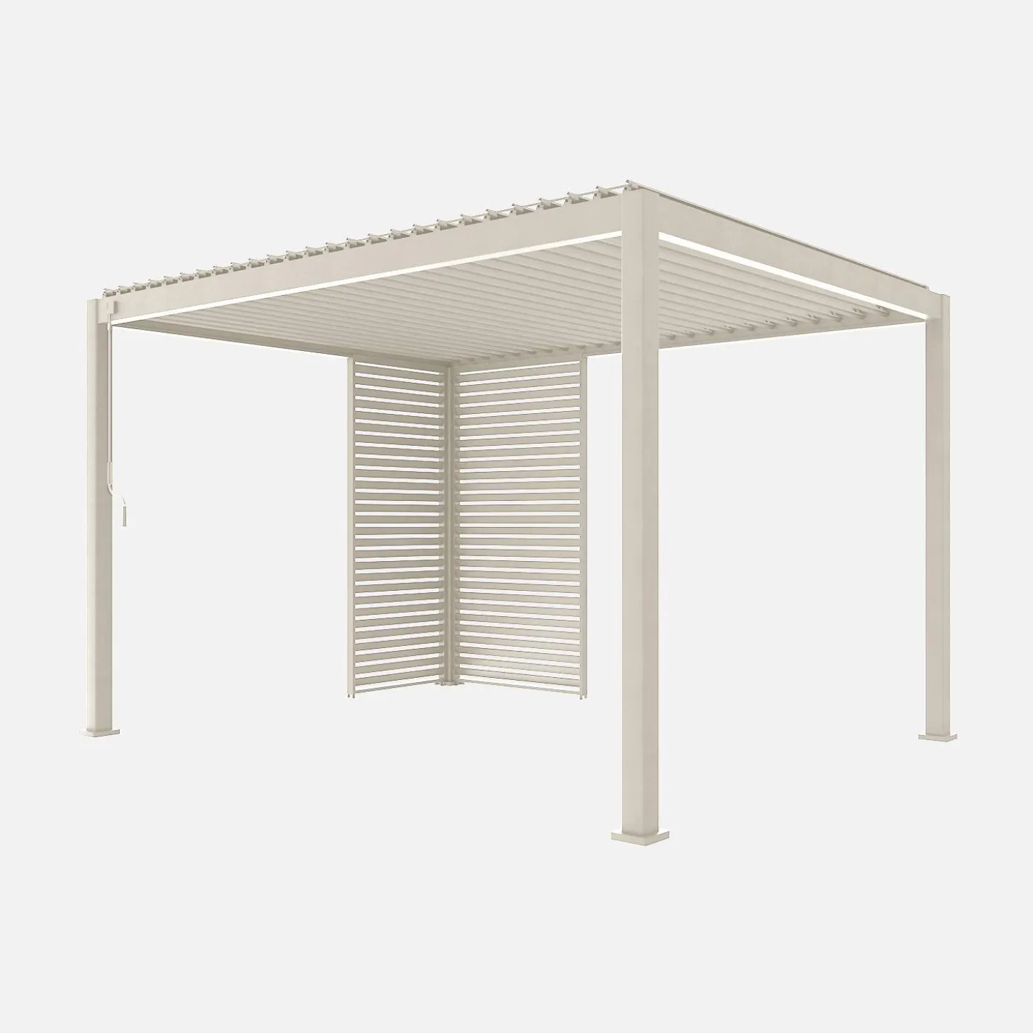 Louvered pergola Triomphe 3x4m + louvers 100cm + louvers 130cm